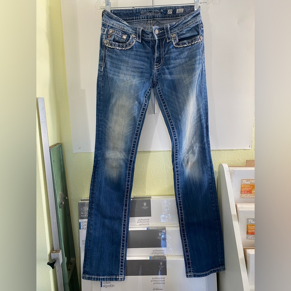 Miss Me Rhinestone and Stitching Detail Jeans
